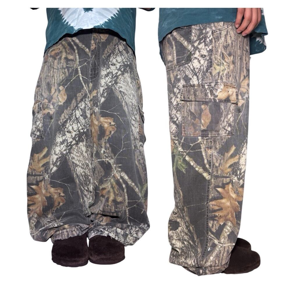 Y2k Camo BAGGY Fit Mens jeans 42x30 skater Wide Leg Type MOSSY OAK